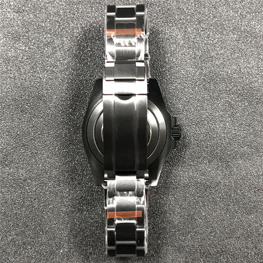 Boîtier de montre PVD + bracelet en verre saphir plat miroir/ceinture pour NH35/NH36