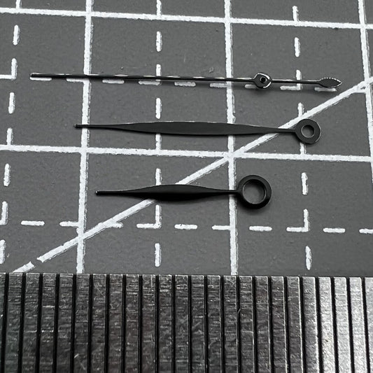 Black polished watch hands set 10.5x16x16mm for Tissot 1853 T41 T006 movement accessories.