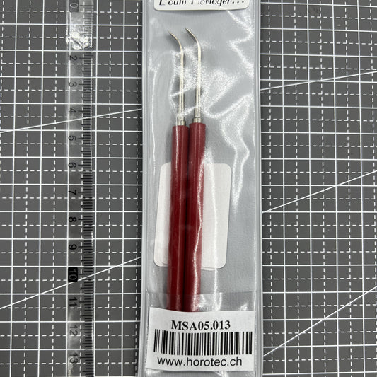 Swiss Horotec MSA05.013 hand levers for wrist watches, 3mm tips, precision tool for watch repair.