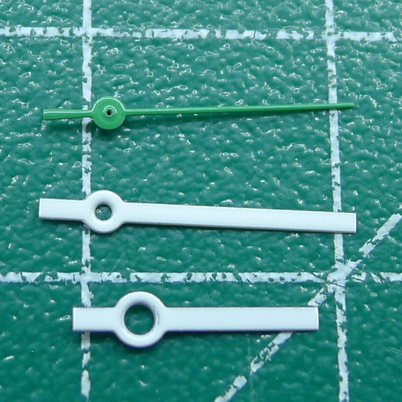 Set of 10 green 10mm second hands for Miyota 7T35 quartz watches, perfect for precise timekeeping upgrades.