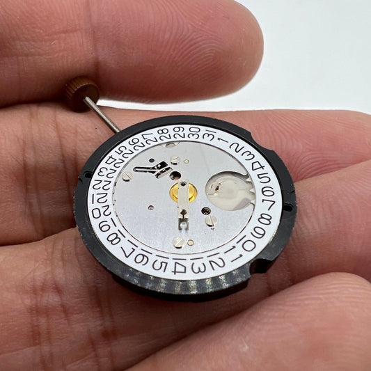 Ronda 505 quartz watch movement with date at 3, Swiss precision parts for accuracy
