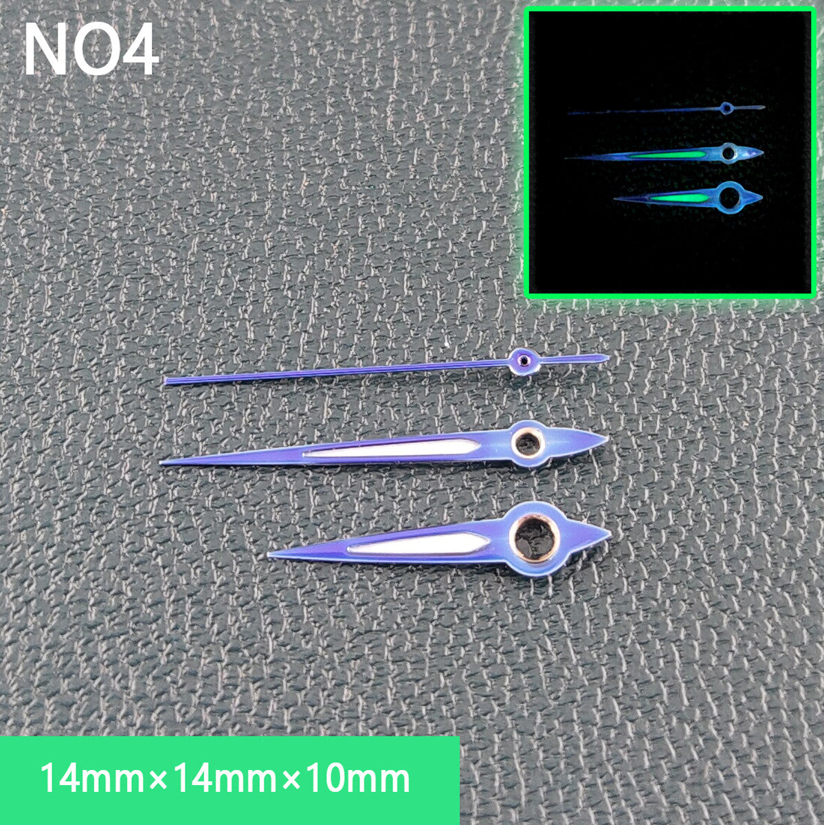 Watch Hands with green super luminous coating for NH35 and NH36 movements by Watch Hands.