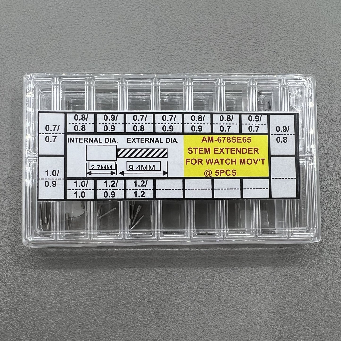 13 Sizes 65PCS/Box Watch Winding Stem Extenders for Watch Movement # AM-678SE65