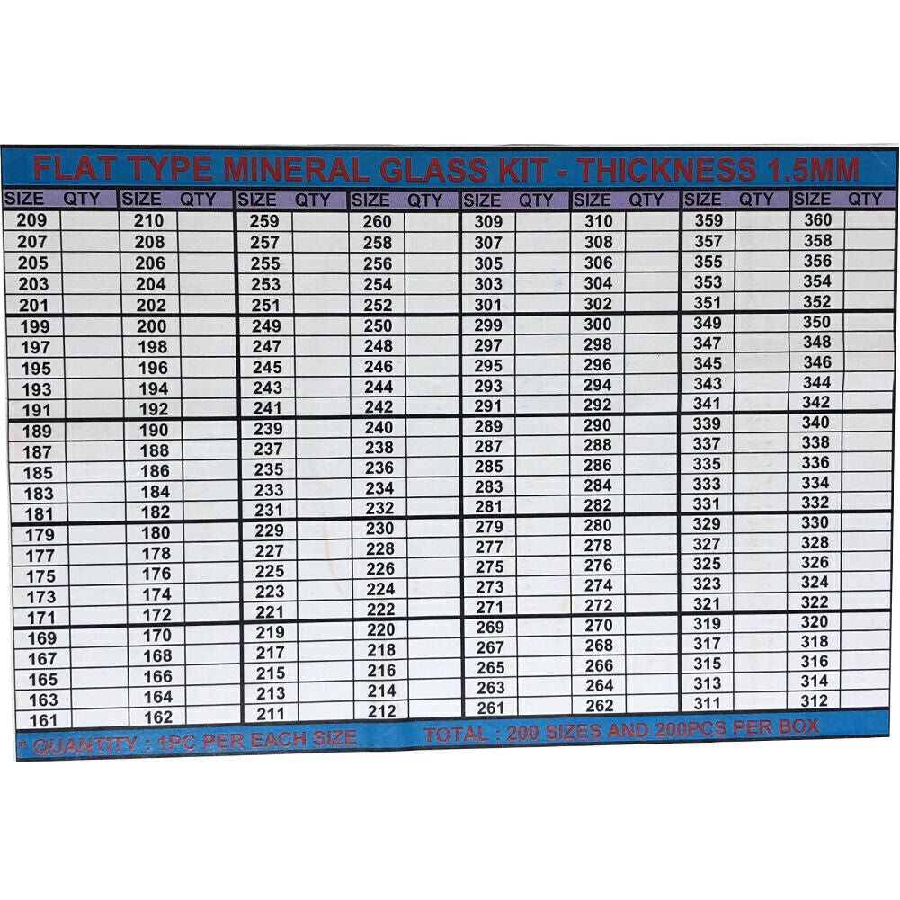 Round flat mineral watch glass 1.5mm thick, durable replacement for watch repair.