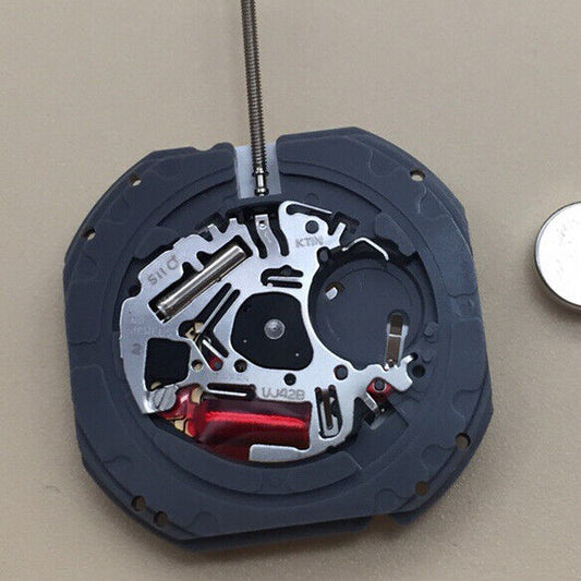 Epson VJ42B watch movement with single calendar date at 3, Japan made, precise timekeeping.