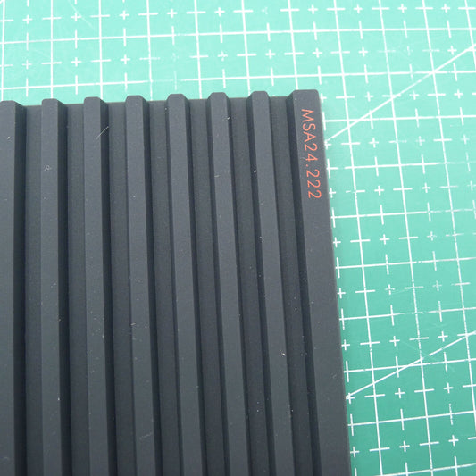 Horotec MSA24.222 black silicone non-slip watch strap with 19 grooves for secure fit.