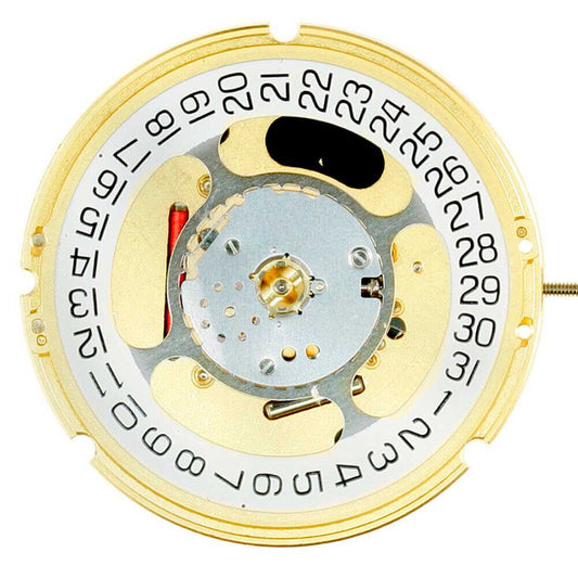 ETA F07.111 quartz watch movement with 3 hands and date at 3 o'clock, precision timekeeping by ETA.