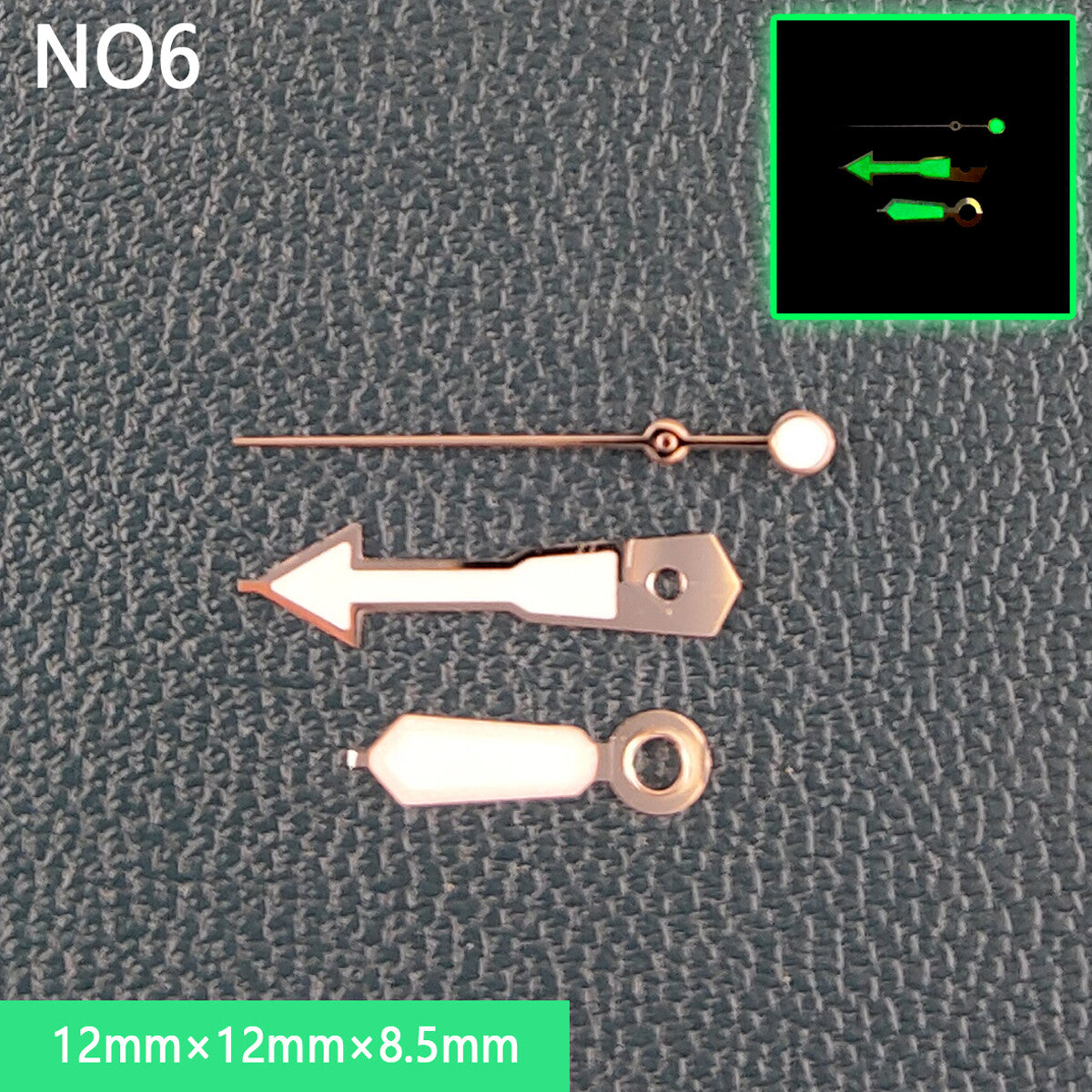 Watch Hands with green super luminous coating for NH35 and NH36 movements by Watch Hands.