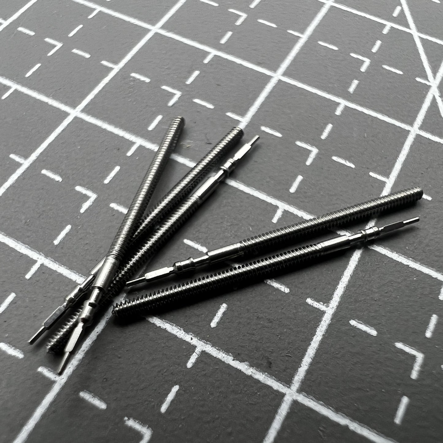 Set of 5 durable winding stems for Miyota 6P29, 6P27, 6P79 watch movements, precise fitting.
