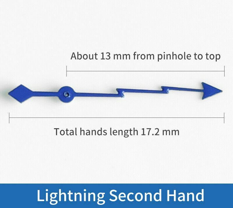 Lightning-style second hand for SKX007 watch, precision fit non-luminous accessory.