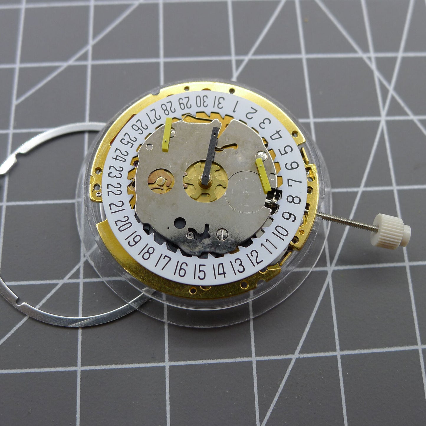 Swiss Made ISA 8171 watch accessory with quartz movement, date at 6, multifunctional features.