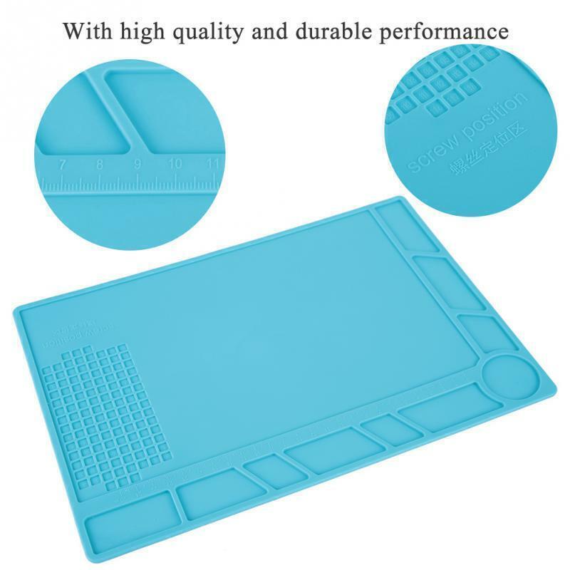 34cm x 23cm Work Pad Soldering Station Heat Resistant Pad Non-slip Silicone Mat