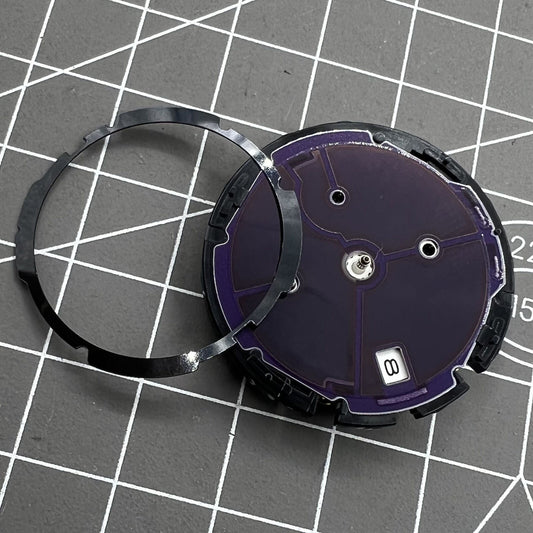 Hattori Epson TMI VS72 solar-powered watch movement displaying precise quartz technology.
