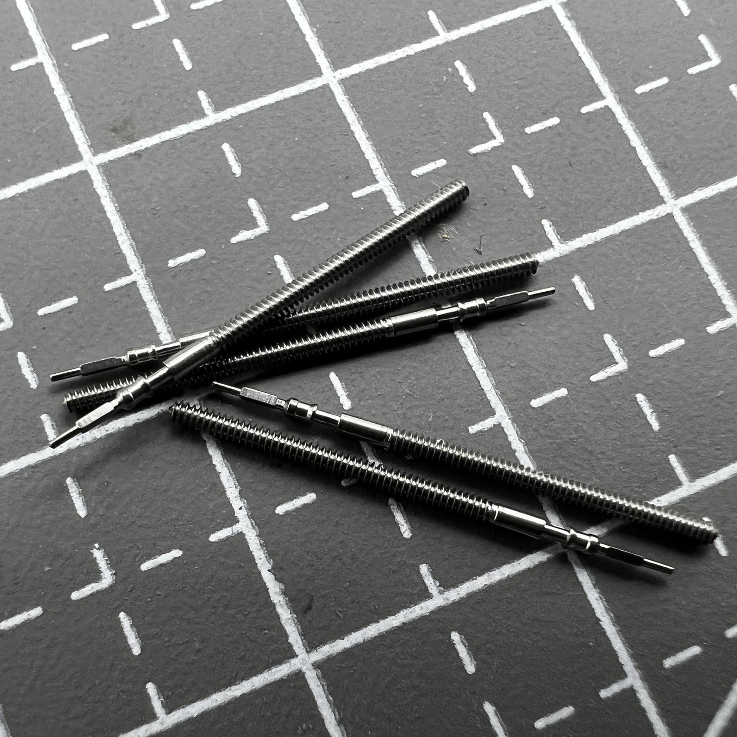 Set of 5 replacement winding stems for Miyota 6P29, 6P27, 6P79 watch movements, durable and precise.