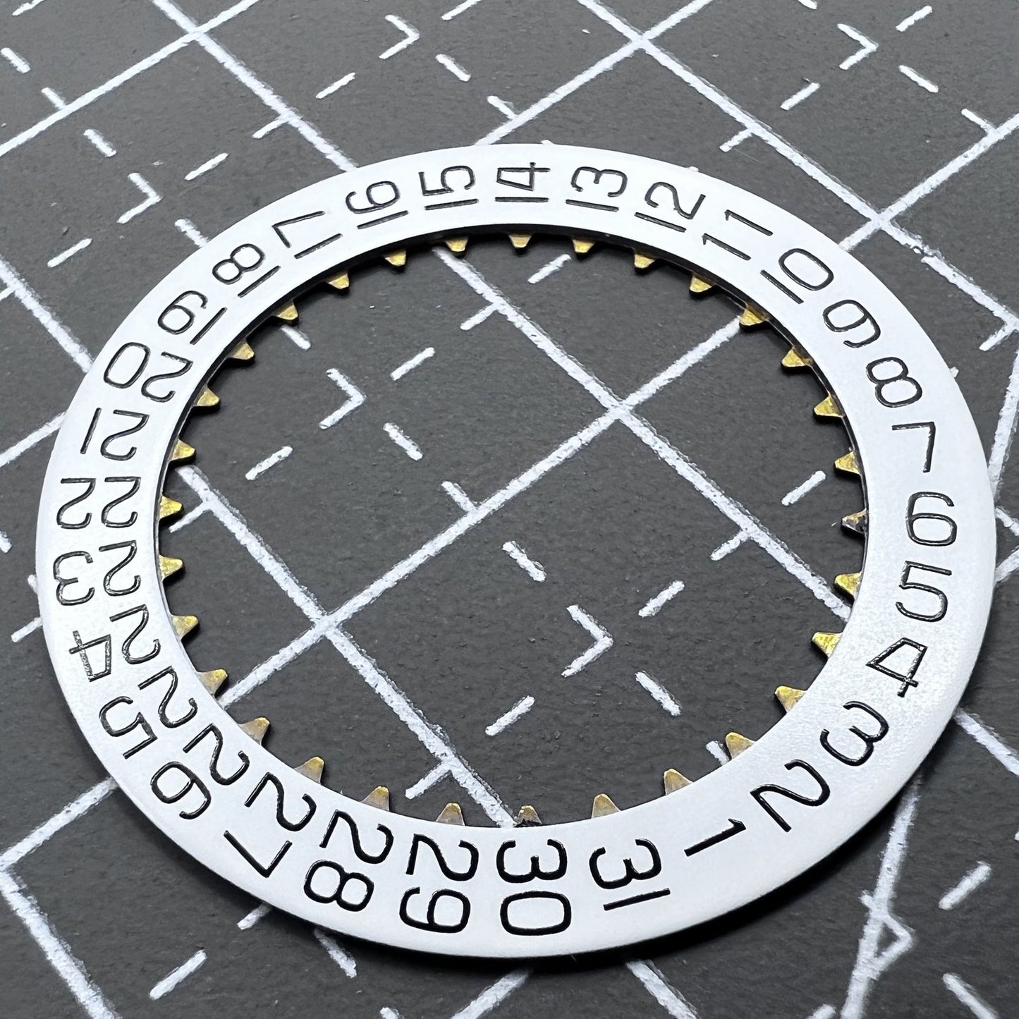 White Date Disk Wheel Date Wheel Genuine for ETA7750 Movement