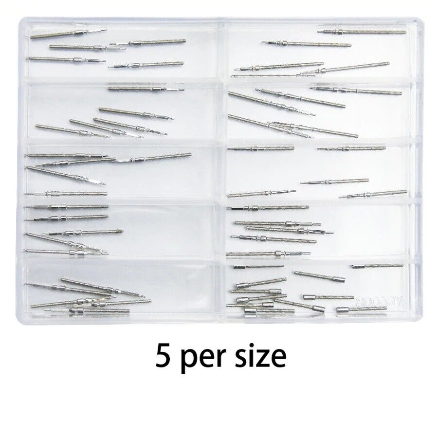 Watch winding stems for ETA 2824 2836 2834 46941 55841 7120 movements designed for precise timekeeping adjustment.
