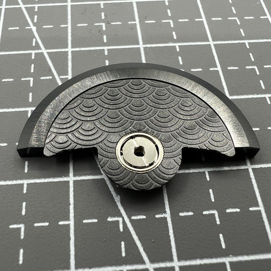 Black Sea Wave carved rotor oscillating weight for Miyota NH35 NH36 watch movement, brand engraved.