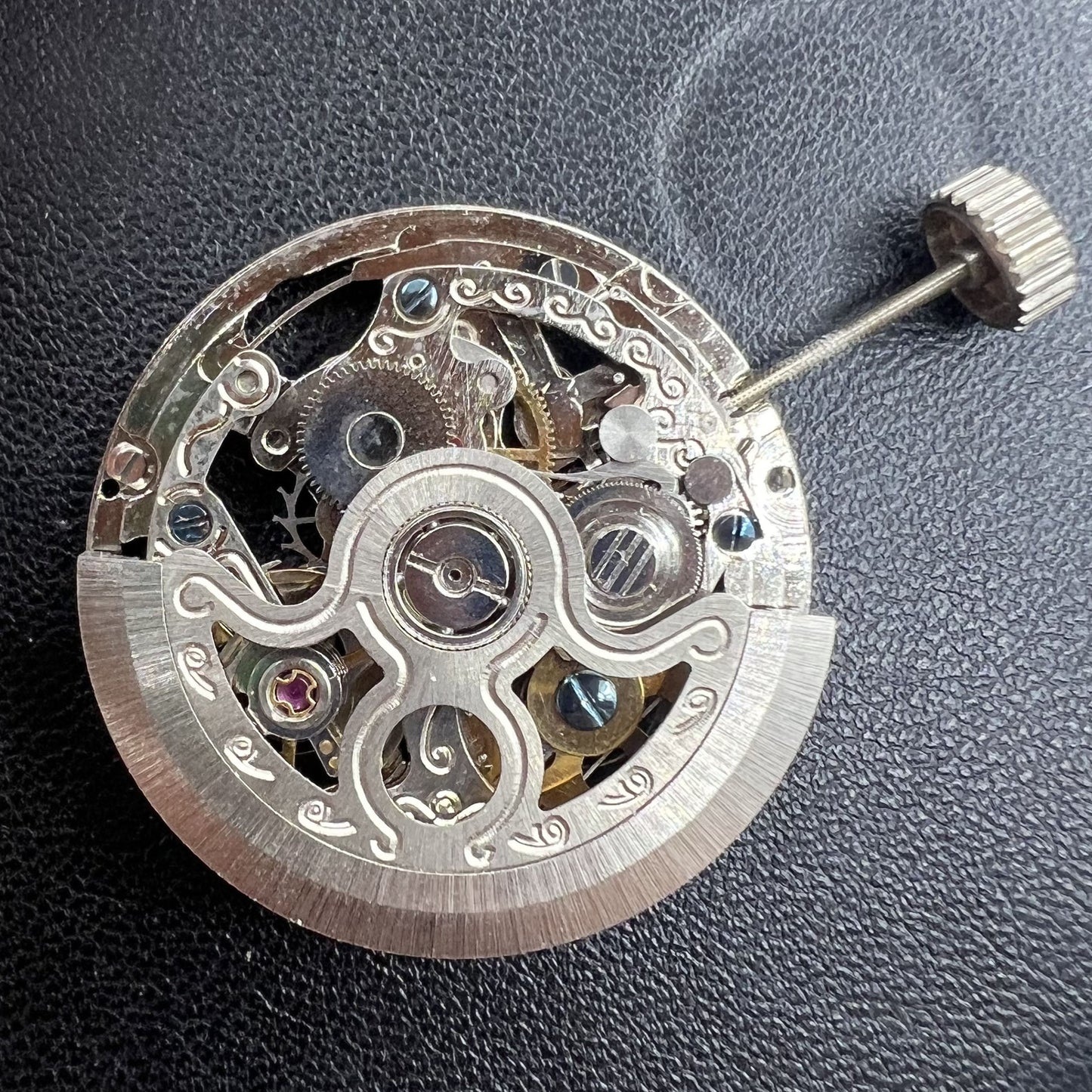 Hangzhou 2189 Hohles automatisches mechanisches Uhrwerk, silberner Rotor, 3 Zeiger