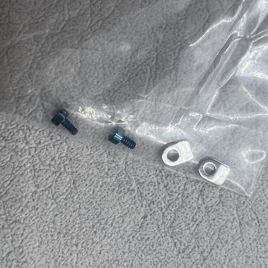 Blue screws set of 4 and silver clamps set of 4 for Seagull ST3600 & ETA6497 watch movements, precision fit.