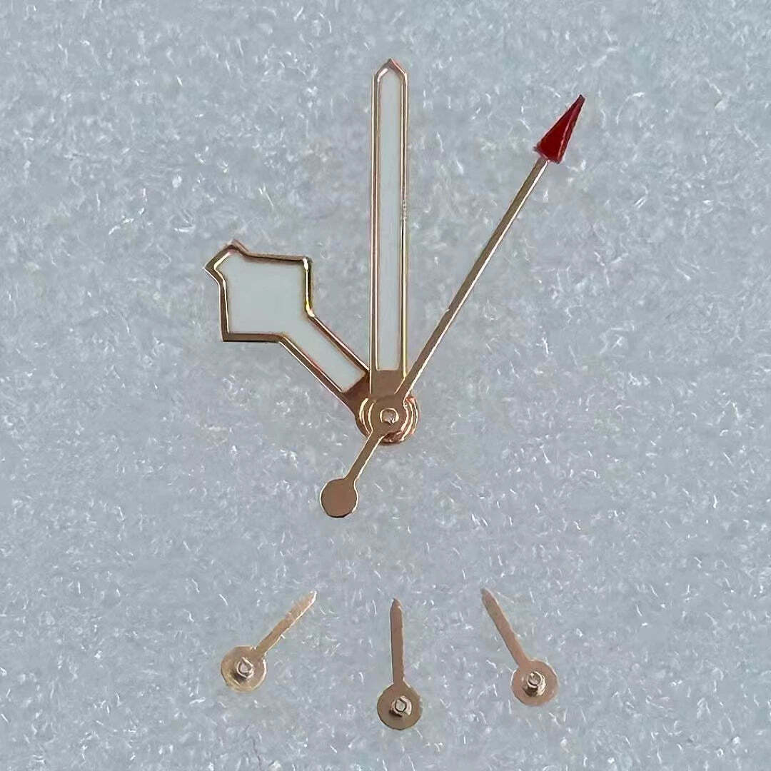 2 Sätze/Packung Modifizierte roségoldene Verzierung, grün leuchtend, 6 Zeiger für VK63-Uhrwerk