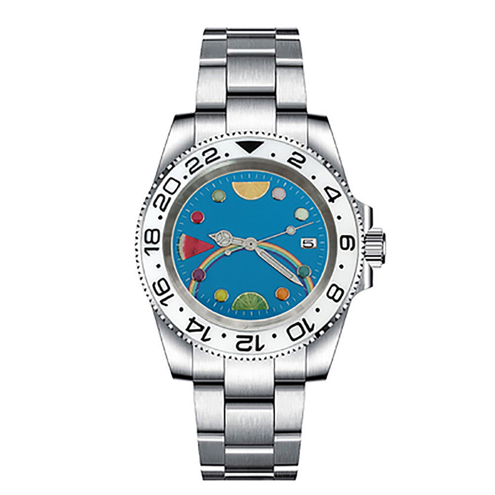 Boîtier de montre lumineux en acier inoxydable 40 mm, verre saphir, bracelet et mouvement NH35