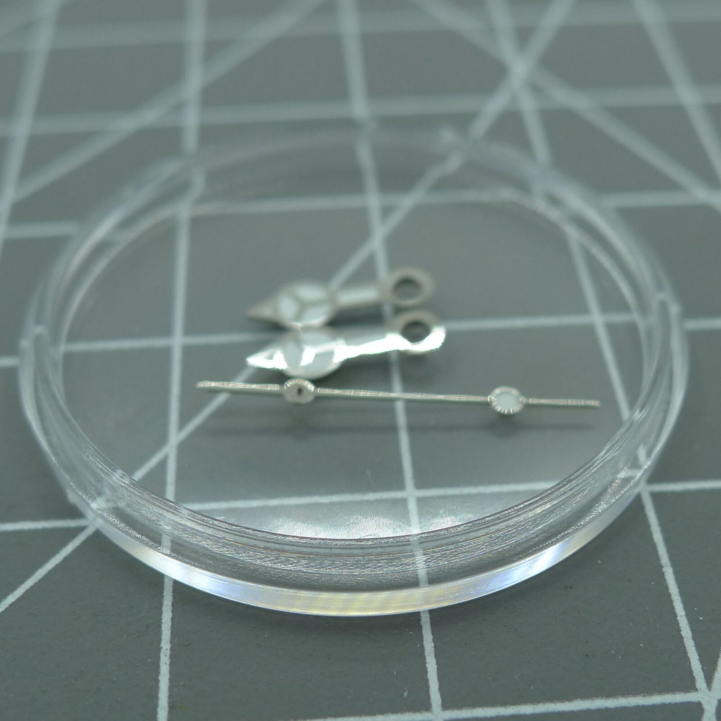 Silver trim green luminous watch hands for Seiko NH35A/NH36A movement, enhancing readability and style.