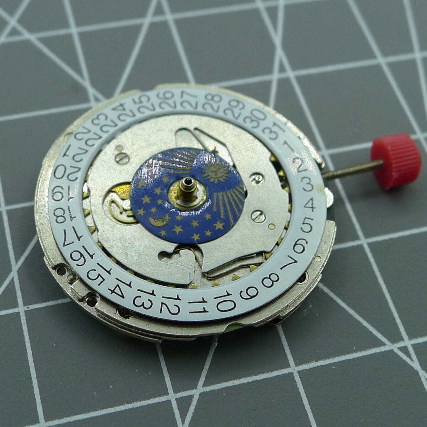 ISA 1198 Quarzwerk, Schweizer Uhrwerk, Mond- und Sternphase