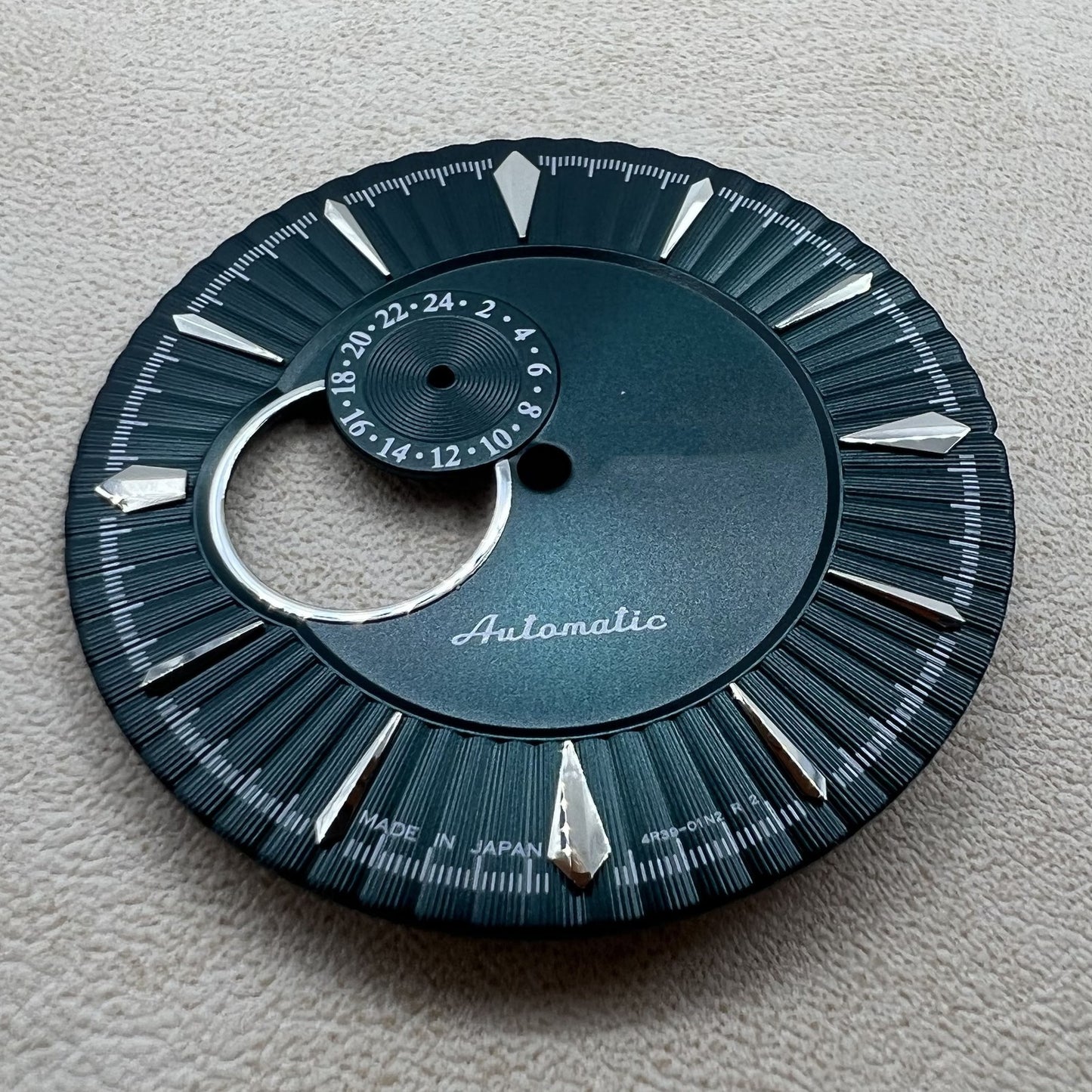 35mm Dark Green Silver Nail Cocktail Modified Diving Watch Dial for NH39
