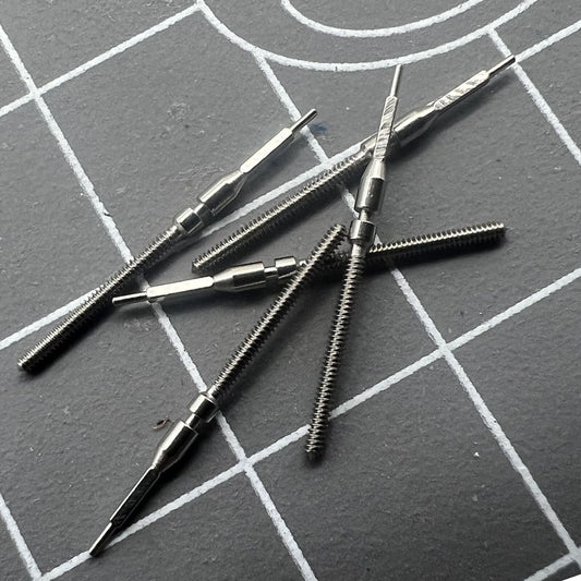 Watch winding stem for Tianjin ST1612 movement, compatible replacement part for precise timekeeping.