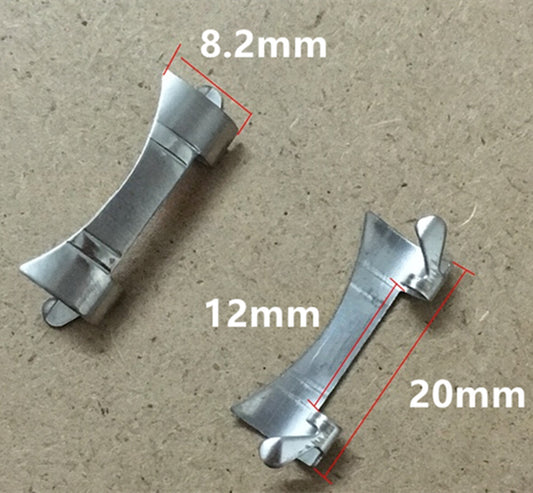 Stainless Steel Curved End Links Spring Bars for Watch Bands, Durable 20X12mm Accessory
