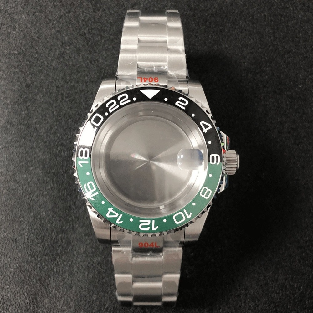 Montre 40 mm, boîtier en verre saphir, bracelet en acier 316L, compatible avec la NH35 japonaise