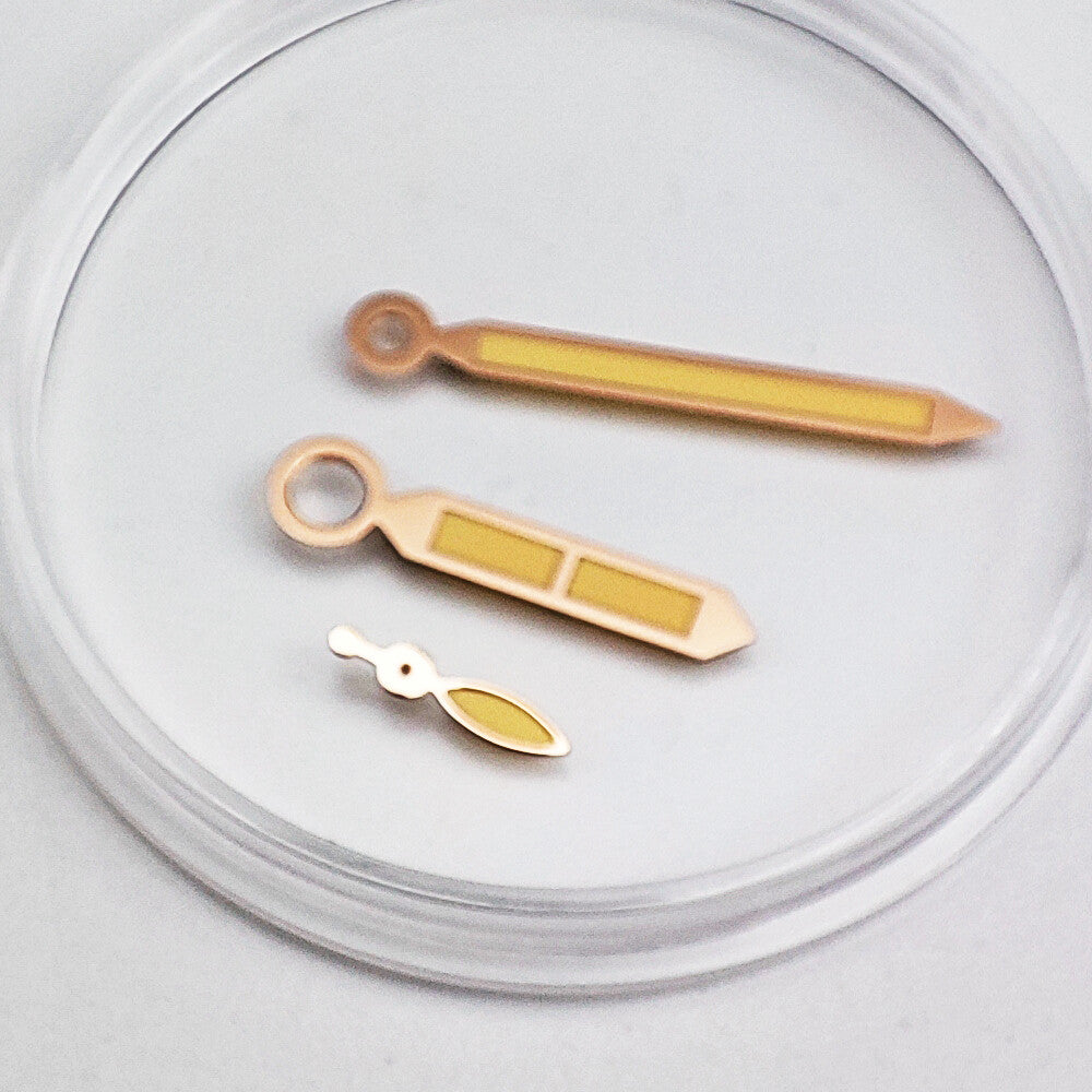 Green luminous watch hands for ST3600/6497/6498 movement, 4.5x16x11.5mm precision parts.