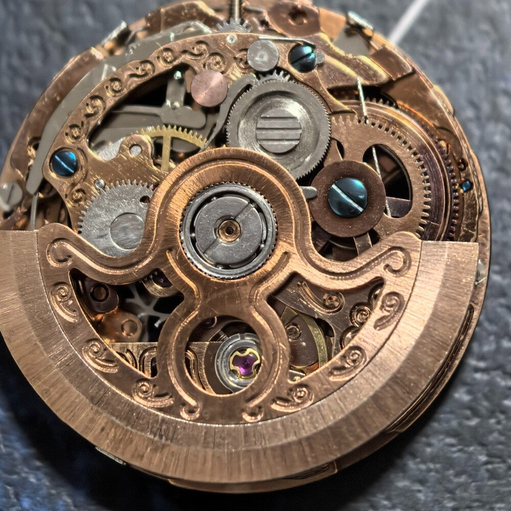China Made Hollow Rose Golden Mechanical Movement 4 Eye 3/6/9/12 7 Hands