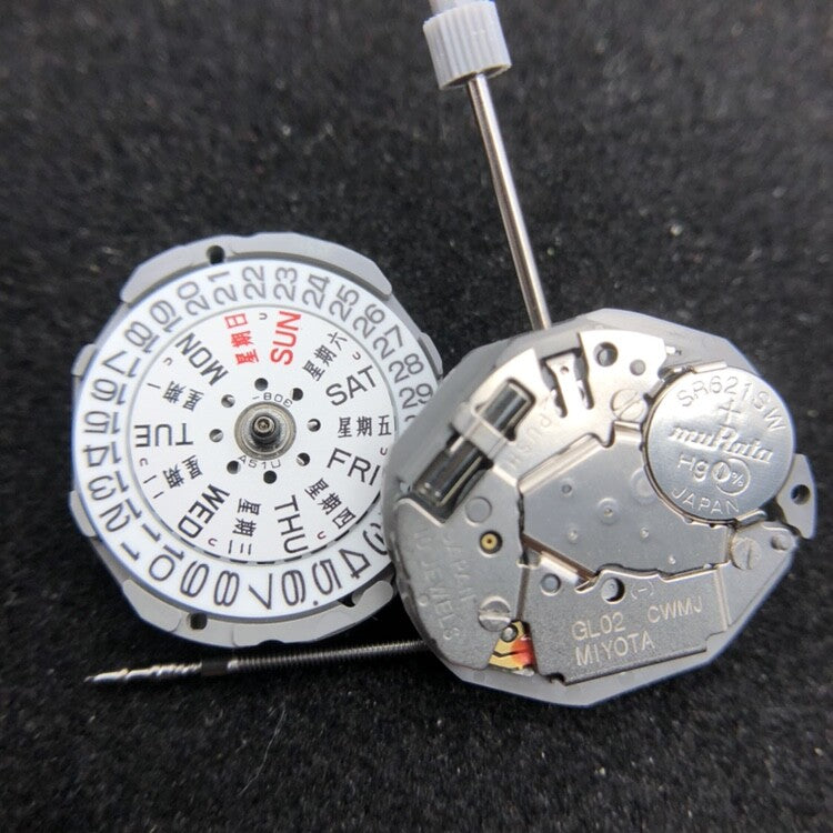 New Miyota GL02 Japan Quartz Movement Japan Made Day Date Replacement of GL00