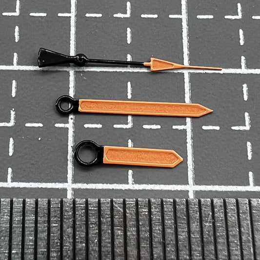 Orange Trim luminous watch hands for Seiko NH36 NH35 7S26 movement, perfect for sporty watch upgrades.