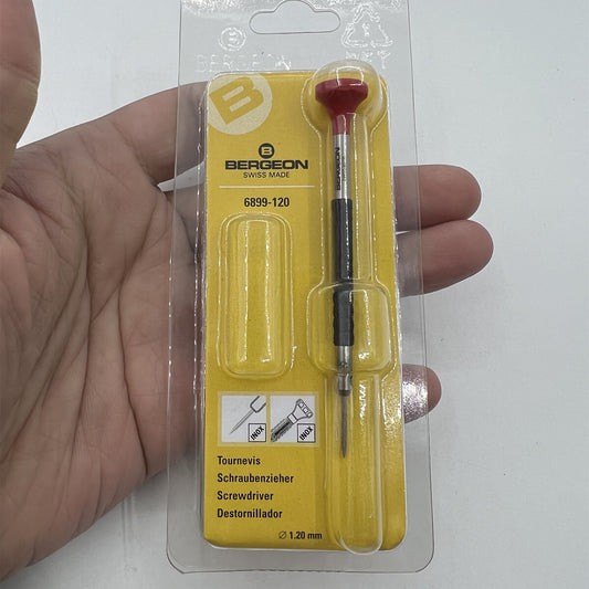 Bergeon 6899-120 ergonomic screwdriver with 1.20mm tip for precise watch repair and maintenance