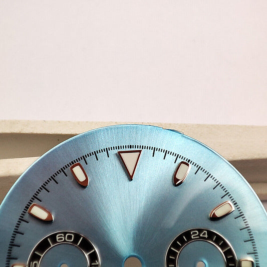 Green luminous matted blue watch dial for VK63 quartz movement, perfect for stylish watch accessories.