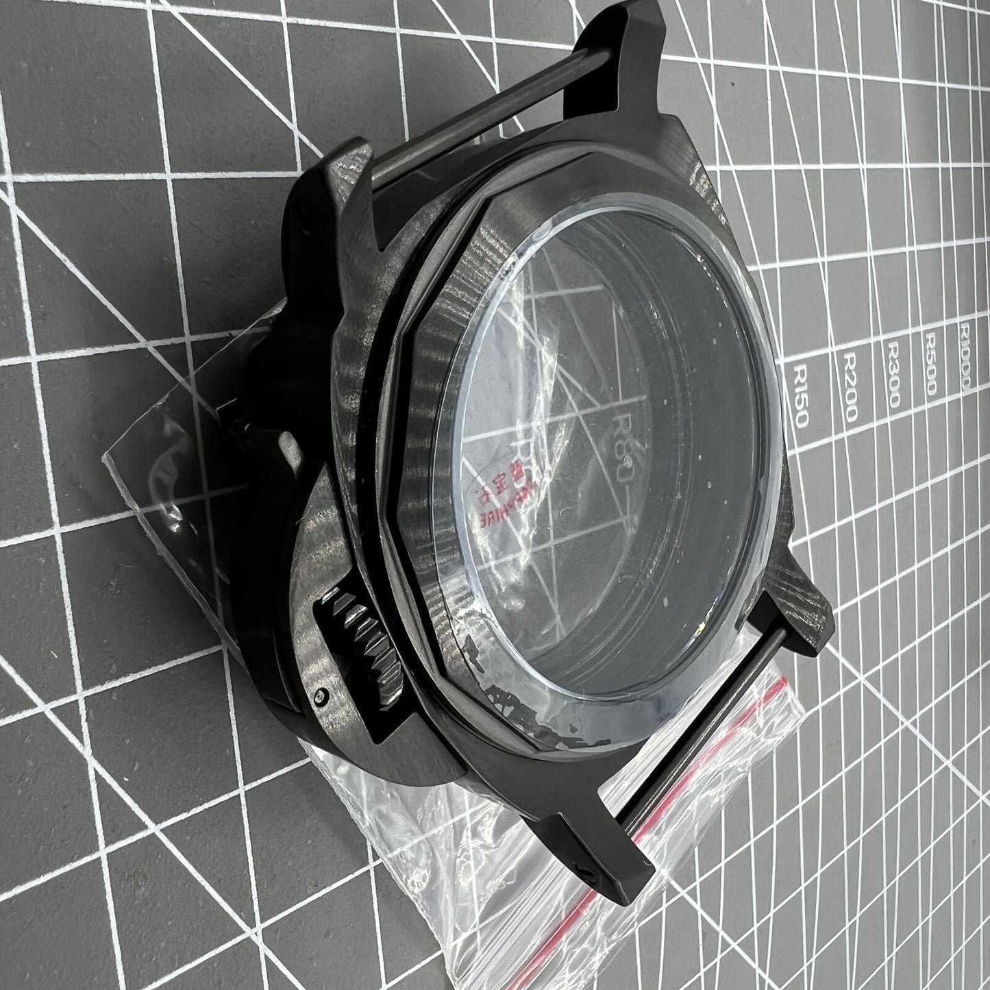 Boîtier de montre en verre saphir noir 316L de 44 mm pour Seagull ST3600/ST3621/<tc>ETA</tc>6497/6498