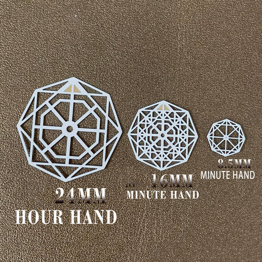 Hollow ice flower patterned watch hands set for NH35 NH36 movement by Hollow Hands, ideal for custom watch repairs.