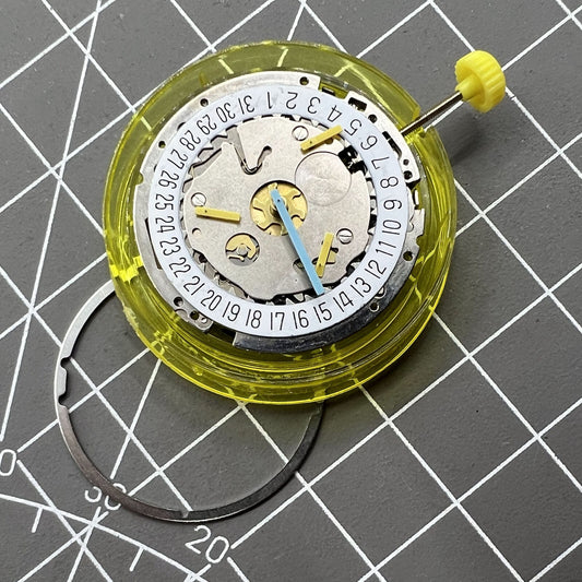 1. ISA8171 Swiss silver watch accessory with white date disk and six hands quartz movement by ISA.