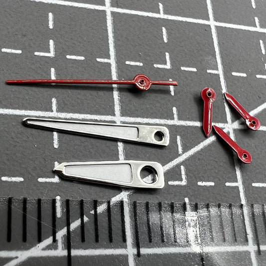13mm red pointed second hand watch hand set for Miyota OS10, OS20, OS60, OS80 models.