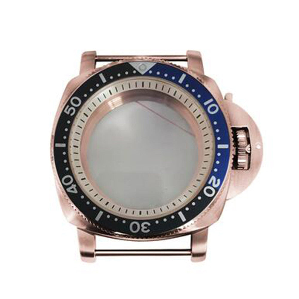 42mm Rose Gold PVD Stainless Steel Watch Case for NH35/36 White Inner Shadow