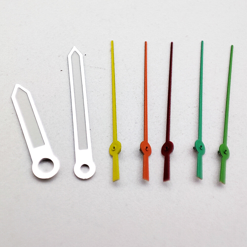 Silver trim green luminous watch hands, compatible with NH35A/NH36A/4R36 movements for precise timekeeping.