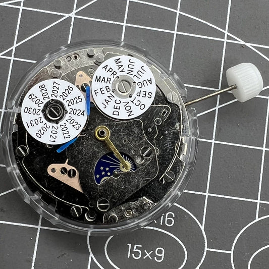 Shanghai Perpetual Calendar watch accessory showcasing ETA7751 mechanical movement replacement for precise timekeeping.