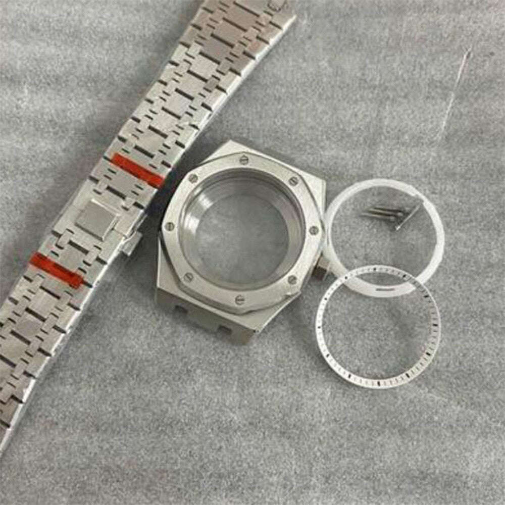 41mm Watch Case Strap with Chapter Ring Waterproof Sapphire Glass for NH35 NH36