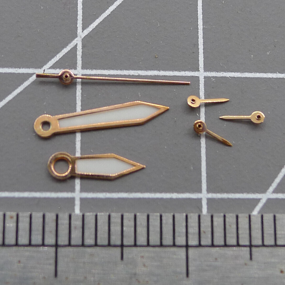 Aiguilles lumineuses de 10 mm avec garniture dorée rose pour montres Miyota OS10, OS20, OS22, OS60, OS80