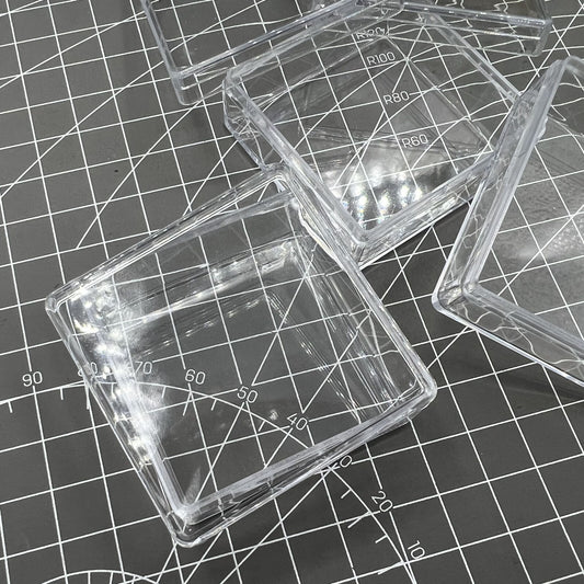 Wholesales 45x45mm PS toolbox storage case with lid and base for watch parts, durable and reliable.