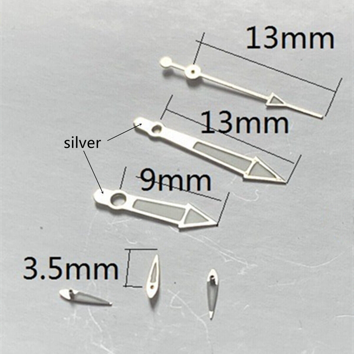 13 mm silberner Rand, grüne Leuchtzeiger für Miyota OS10 OS20 OS22 OS60 OS80