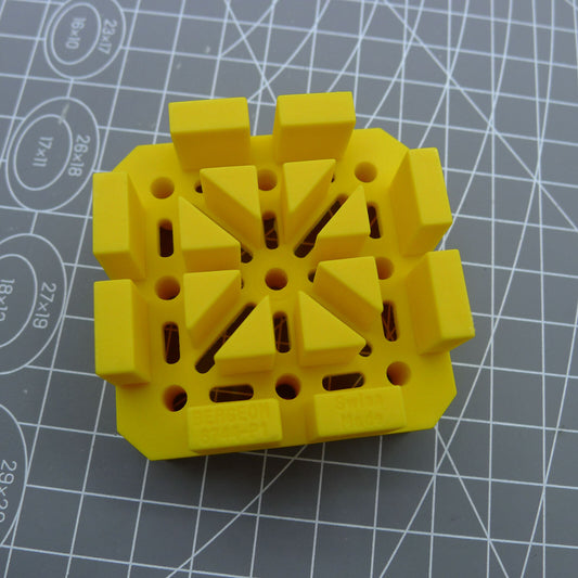 Bergeon 6744-P1-S flexible watch bracelet holder block for precise Swiss watch repairs.