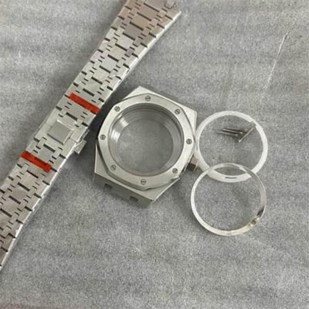 41mm Watch Case Strap with Chapter Ring Waterproof Sapphire Glass for NH35 NH36